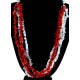 Certified Authentic 4 Strand Navajo .925 Sterling Silver Turquoise Coral and Opalite Native American Necklace 16003