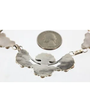 Petit Point Handmade Certified Authentic Zuni .925 Sterling Silver Turquoise Sugilite and White Howlite Native American Necklace 15921 Petit Point Handmade Certified Authentic Zuni .925 Sterling Silver Turquoise Sugilite and White Howlite Native American Necklace 15921