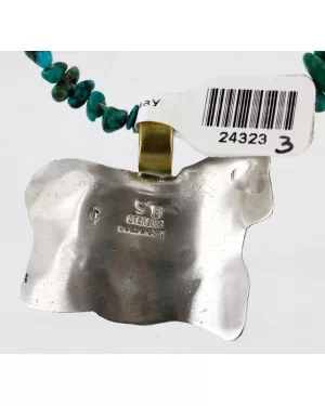 .925 Sterling Silver 12kt Gold Filled Handmade Horse Certified Authentic Navajo Turquoise Native American Necklace 24323-3 .925 Sterling Silver 12kt Gold Filled Handmade Horse Certified Authentic Navajo Turquoise Native American Necklace 24323-3
