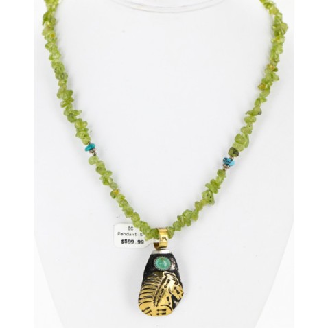 .925 Sterling Silver 12kt Gold Filled Handmade HORSE Certified Authentic Navajo Turquoise Native American Necklace 24325-1 .925 Sterling Silver 12kt Gold Filled Handmade HORSE Certified Authentic Navajo Turquoise Native American Necklace 24325-1