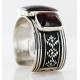 Collectable Handmade Certified Authentic Navajo .925 Sterling Silver Signed Red Tigers Eye Native American Cuff Bracelet 12557