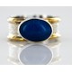 .925 Sterling Silver and 12kt Gold Filled Handmade Certified Authentic Navajo Lapis Native American Ring  12628-2
