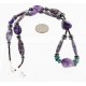 Certified Authentic Navajo .925 Sterling Silver Natural PURPLE AGATE AMETHYST TURQUOISE AND HEMATITE Native American Necklace 16001 Certified Authentic Navajo .925 Sterling Silver Natural PURPLE AGATE AMETHYST TURQUOISE AND HEMATITE Native American Necklace 16001