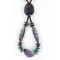 Certified Authentic Navajo .925 Sterling Silver Natural PURPLE AGATE AMETHYST TURQUOISE AND HEMATITE Native American Necklace 16001 Certified Authentic Navajo .925 Sterling Silver Natural PURPLE AGATE AMETHYST TURQUOISE AND HEMATITE Native American Necklace 16001