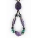 Certified Authentic Navajo .925 Sterling Silver Natural PURPLE AGATE AMETHYST TURQUOISE AND HEMATITE Native American Necklace 16001 Certified Authentic Navajo .925 Sterling Silver Natural PURPLE AGATE AMETHYST TURQUOISE AND HEMATITE Native American Necklace 16001