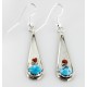 $180 Certified Authentic Navajo .925 Sterling Silver Natural Turquoise Coral Native American Earrings 18079-3