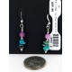 Certified Authentic Navajo .925 Sterling Silver Hooks Natural Turquoise and Purple Quartz Native American Earrings 18083-1