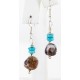 Certified Authentic Navajo .925 Sterling Silver Hooks Natural Turquoise and JASPER Native American Earrings 18083-2