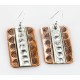 Handmade Certified Authentic Navajo Pure .925 Sterling Silver Copper Native American Earrings 27158-2 Handmade Certified Authentic Navajo Pure .925 Sterling Silver Copper Native American Earrings 27158-2