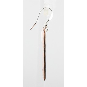 Handmade Certified Authentic Navajo Pure .925 Sterling Silver Copper Native American Earrings 27158-2 Handmade Certified Authentic Navajo Pure .925 Sterling Silver Copper Native American Earrings 27158-2