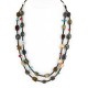 Certified Authentic 2 Strand Navajo .925 Sterling Silver Turquoise Agate and Coral Native American Necklace 25246-2