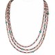 Certified Authentic 3 Strand Navajo .925 Sterling Silver Natural Turquoise Pink Agate and Heishi Native American Necklace 25246-4 Certified Authentic 3 Strand Navajo .925 Sterling Silver Natural Turquoise Pink Agate and Heishi Native American Necklace 25246-4
