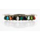 Petit Point Handmade Certified Authentic Zuni .925 Sterling Silver Multicolor Turquoise Native American Bracelet 12611