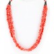 Certified Authentic 3 Strand Navajo .925 Sterling Silver Coral Native American Necklace 15942