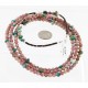 Certified Authentic 3 Strand Navajo .925 Sterling Silver Natural Turquoise Pink Agate Native American Necklace 25246-3