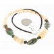 Certified Authentic Navajo .925 Sterling Silver Graduated Melon Shell Agate and Turquoise Native American Necklace 25249-1 Certified Authentic Navajo .925 Sterling Silver Graduated Melon Shell Agate and Turquoise Native American Necklace 25249-1