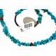 Certified Authentic Navajo .925 Sterling Silver  Turquoise and Coral Chain Native American Necklace 15771-00