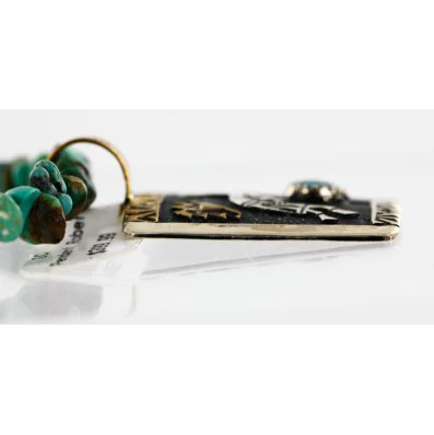 $590 12kt Gold Filled And .925 Sterling Silver Handmade KOKOPELI Certified Authentic Navajo Natural Turquoise Native American Necklace 15000-9 $590 12kt Gold Filled And .925 Sterling Silver Handmade KOKOPELI Certified Authentic Navajo Natural Turquoise Native American Necklace 15000-9