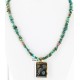 $590 12kt Gold Filled And .925 Sterling Silver Handmade KOKOPELI Certified Authentic Navajo Natural Turquoise Native American Necklace 15000-9