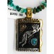 $590 12kt Gold Filled And .925 Sterling Silver Handmade KOKOPELI Certified Authentic Navajo Natural Turquoise Native American Necklace 15000-9