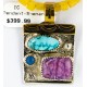 .925 Sterling Silver And 12kt Gold Filled Handmade Certified Authentic Navajo Turquoise Sugilite Lapis and Quartz Native American Necklace 24344-1
