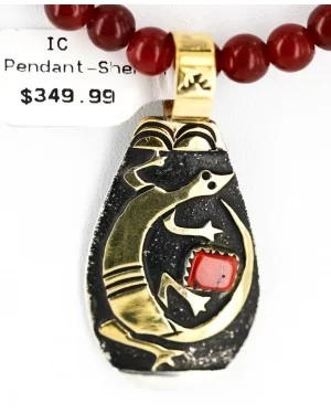 12kt Gold Filled And .925 Sterling Silver Handmade Gaco Certified Authentic Navajo Coral Agate and Turquoise Native American Necklace 24328-6 12kt Gold Filled And .925 Sterling Silver Handmade Gaco Certified Authentic Navajo Coral Agate and Turquoise Native American Necklace 24328-6