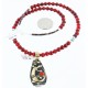 12kt Gold Filled And .925 Sterling Silver Handmade Gaco Certified Authentic Navajo Coral Agate and Turquoise Native American Necklace 24328-6