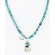 Vintage Style OLD Buffalo Nickel Certified Authentic Navajo .925 Sterling Silver Turquoise Native American Necklace 16022-2