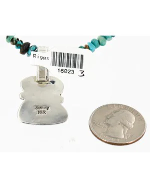 Handmade Certified Authentic Navajo .925 Sterling Silver and Turquoise Coral Native American Necklace 16023-3 Handmade Certified Authentic Navajo .925 Sterling Silver and Turquoise Coral Native American Necklace 16023-3