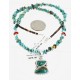 Handmade Certified Authentic Navajo .925 Sterling Silver and Turquoise Coral Native American Necklace 16023-3
