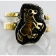 .925 Sterling Silver and 12kt Gold Filled Handmade Certified Authentic Navajo Horse Native American Ring  12660-2