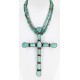 Handmade Certified Authentic Cross Navajo .925 Sterling Silver Turquoise Native American Necklace 24111