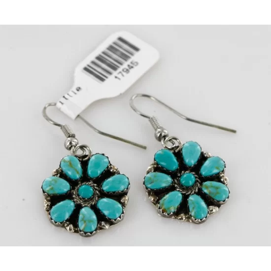 Handmade Certified Authentic Navajo .925 Sterling Silver Natural Turquoise Set Native American Necklace Earrings 15749-17945 Handmade Certified Authentic Navajo .925 Sterling Silver Natural Turquoise Set Native American Necklace Earrings 15749-17945