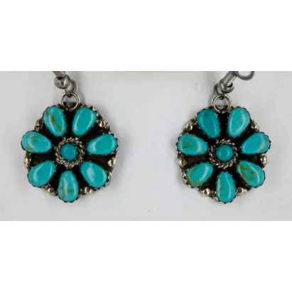 Handmade Certified Authentic Navajo .925 Sterling Silver Natural Turquoise Set Native American Necklace Earrings 15749-17945 Handmade Certified Authentic Navajo .925 Sterling Silver Natural Turquoise Set Native American Necklace Earrings 15749-17945