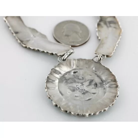Handmade Certified Authentic Navajo .925 Sterling Silver Natural Turquoise Set Native American Necklace Earrings 15749-17945 Handmade Certified Authentic Navajo .925 Sterling Silver Natural Turquoise Set Native American Necklace Earrings 15749-17945