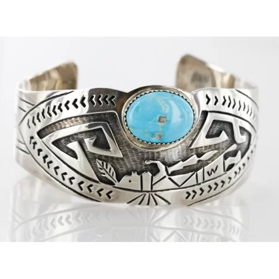 Native American Certified Authentic Navajo .925 Sterling Silver Turquoise Bracelet 12466 Native American Certified Authentic Navajo .925 Sterling Silver Turquoise Bracelet 12466