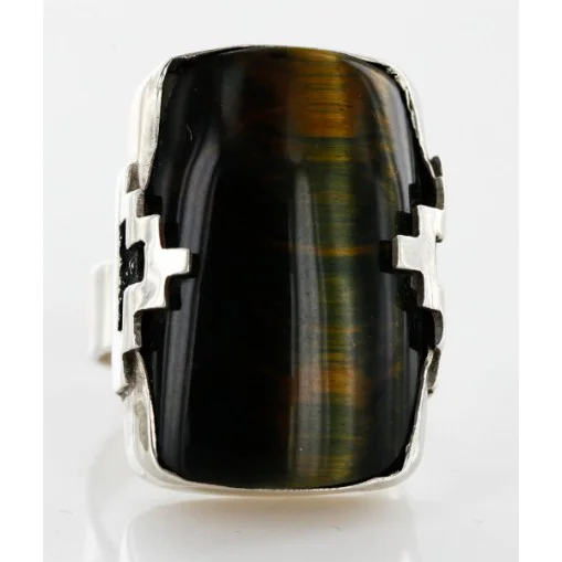 .925 Sterling Silver Handmade Certified Authentic Navajo TIGERS EYE Native American Ring 12579 .925 Sterling Silver Handmade Certified Authentic Navajo TIGERS EYE Native American Ring 12579