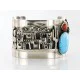Pueblo Certified Authentic Navajo .925 Sterling Silver Natural Turquoise and Coral Native American Bracelet 12468