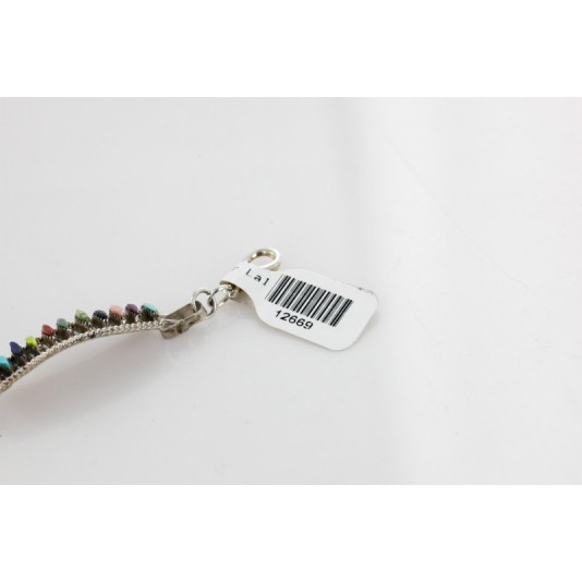 Petit Point Handmade Certified Authentic Zuni .925 Sterling Silver Multicolor Turquoise Link Native American Bracelet 12669 Petit Point Handmade Certified Authentic Zuni .925 Sterling Silver Multicolor Turquoise Link Native American Bracelet 12669