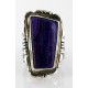 Handmade Certified Authentic Navajo .925 Sterling Silver Signed SHAKEY Purple Spiny Oyster Native American Ring  17916