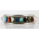 Petit Point Handmade Certified Authentic Zuni .925 Sterling Silver Multicolor Turquoise Native American Bracelet 12665-00