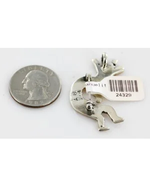 Certified Authentic Kokopelli Allison Manuelit Navajo .925 Sterling Silver Pin Pendant Native American Necklace 24329-0 Certified Authentic Kokopelli Allison Manuelit Navajo .925 Sterling Silver Pin Pendant Native American Necklace 24329-0