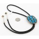 Handmade Certified Authentic Zuni .925 Sterling Silver Turquoise NUGGETS Native American Bolo Tie  1179