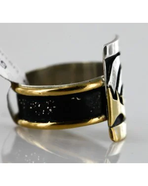 .925 Sterling Silver And 12kt Gold Filled HANDMADE Certified Authentic Navajo Native American Ring 12663-2 .925 Sterling Silver And 12kt Gold Filled HANDMADE Certified Authentic Navajo Native American Ring 12663-2