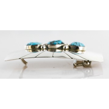 Certified Authentic Navajo .925 Sterling Silver Turquoise Native American Buckle 1194-3 Certified Authentic Navajo .925 Sterling Silver Turquoise Native American Buckle 1194-3