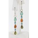 Petit Point Handmade Certified Authentic Zuni .925 Sterling Silver Multicolor Stones Turquoise Set Native American Necklace Earrings 24318-15823