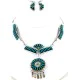 Petit Point Handmade Certified Authentic Zuni .925 Sterling Silver Turquoise Set Native American Necklace Earrings 15790-17946 Petit Point Handmade Certified Authentic Zuni .925 Sterling Silver Turquoise Set Native American Necklace Earrings 15790-17946