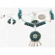 Petit Point Handmade Certified Authentic Zuni .925 Sterling Silver Turquoise Set Native American Necklace Earrings 15790-17946 Petit Point Handmade Certified Authentic Zuni .925 Sterling Silver Turquoise Set Native American Necklace Earrings 15790-17946