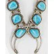 Handmade Certified Authentic Navajo .925 Sterling Silver Turquoise Squash Blossom Native American Necklace and Earrings Set Ray Begay 15740-17659 Handmade Certified Authentic Navajo .925 Sterling Silver Turquoise Squash Blossom Native American Necklace and Earrings Set Ray Begay 15740-17659