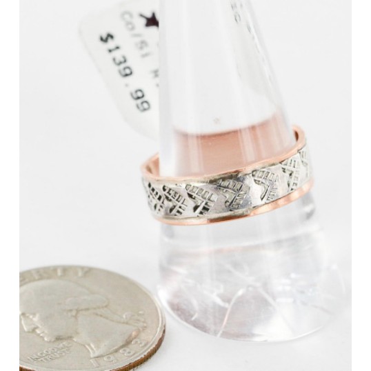 Handmade Certified Authentic by Navajo .925 Sterling Silver and Copper Native American Ring 16979-27 Handmade Certified Authentic by Navajo .925 Sterling Silver and Copper Native American Ring 16979-27
